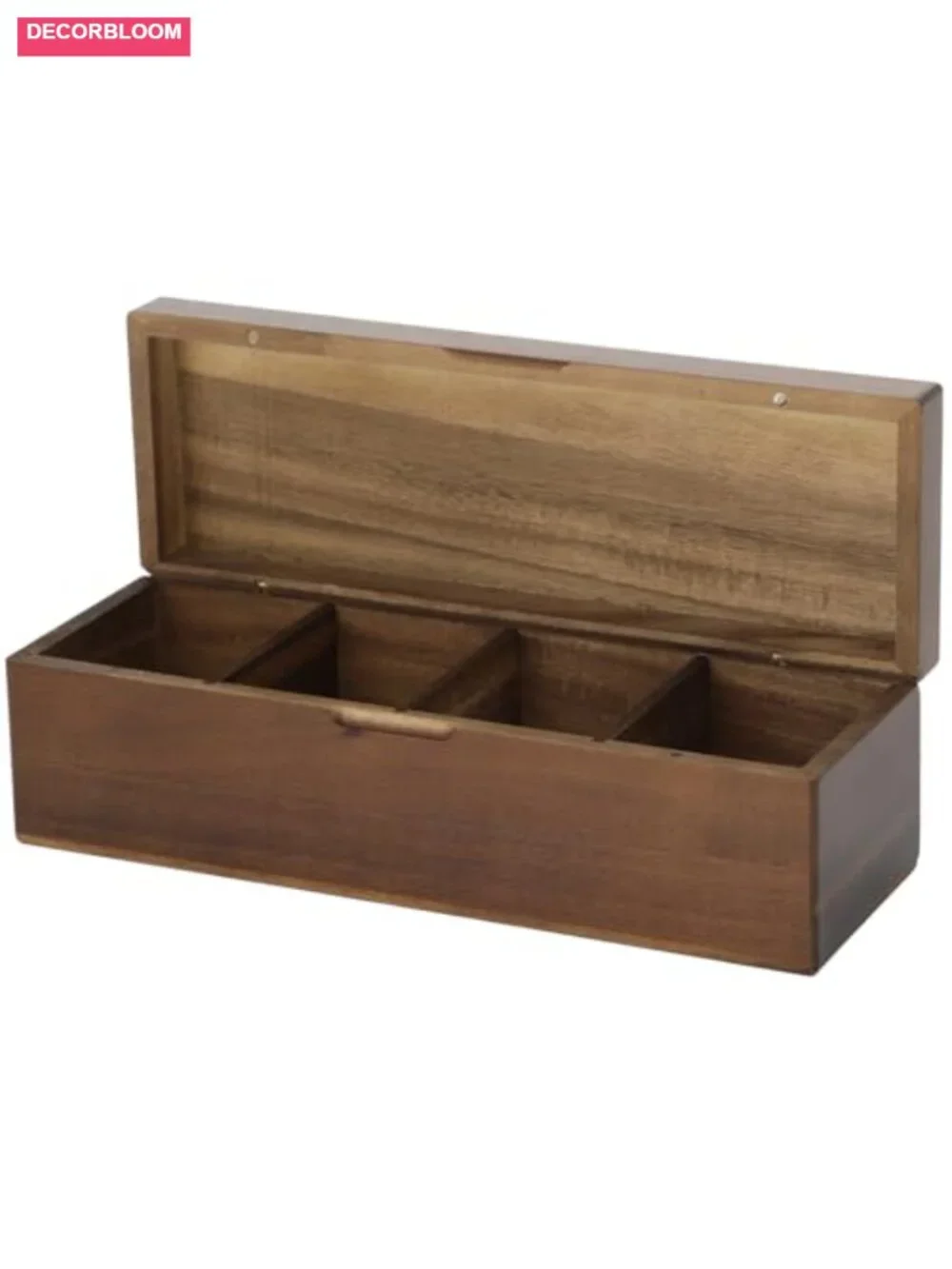 Wooden Tea Bag Organizer with 4 Compartments and Removable Dividers